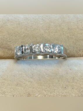 Platinum And Natural Diamond Band